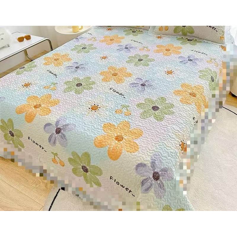 【泡泡棉床盖双面可用】四季通用榻榻米防滑夹棉U床单人床垫炕盖