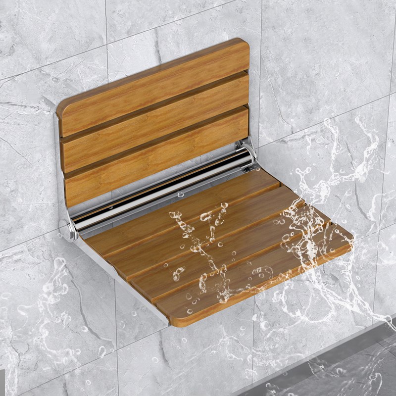 浴室折叠座椅淋浴凳壁凳折叠凳子卫生间墙凳洗澡R椅壁椅实木换鞋