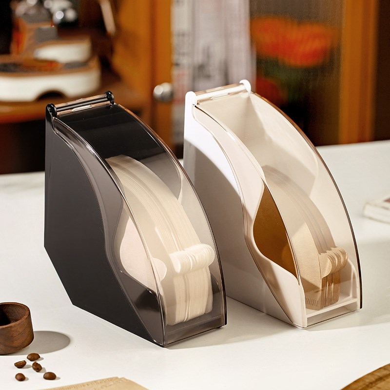 咖啡滤纸收纳盒V60扇形挂耳咖啡机手冲滤L纸收纳架过滤防尘通用款