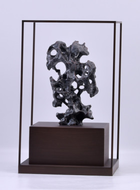 新中式禅意陶瓷太湖n石摆件客厅玄关博古架书柜架酒店售楼处软装