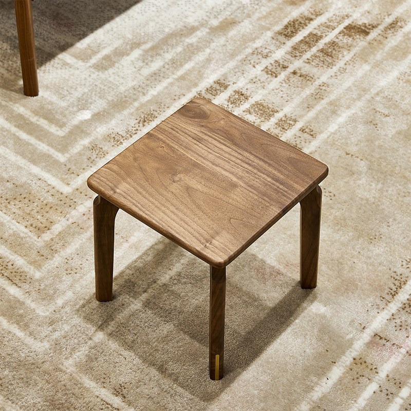 北美黑胡桃木小矮凳休闲方凳实木方凳现代原木凳子V儿童简约入户