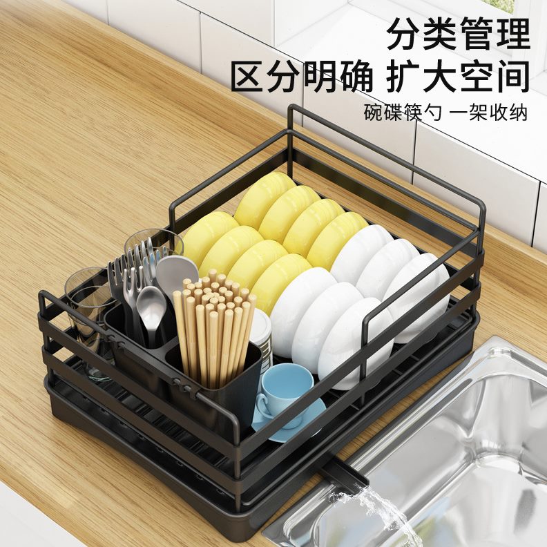 家用碗柜碗碟厨房置物架架双层收纳架台面水槽碗架碗筷沥水架餐具