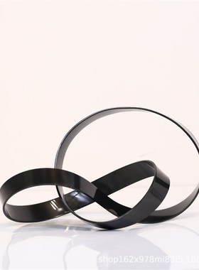 现代简约铜e线条摆件样板房售楼处书柜书架桌面装饰品摆设黑线条