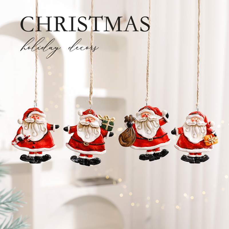 圣诞节装饰品场景拍摄圣诞老人雪人姜饼人小挂件增添X节日氛围道
