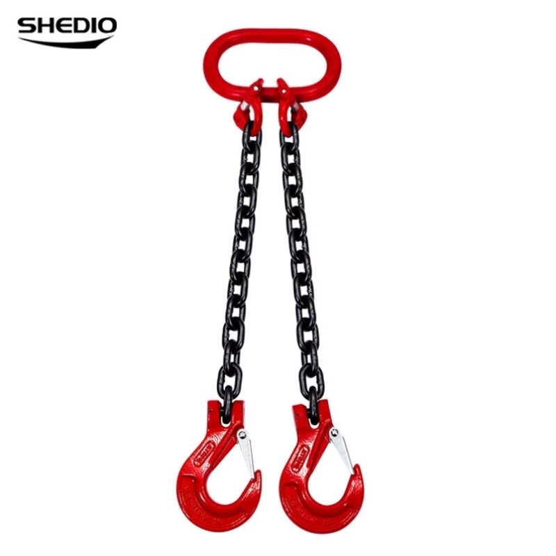 晟雕定做G80锰钢起重炼条t吊索具组合吊钩吊环组合起重吊具8吨2腿