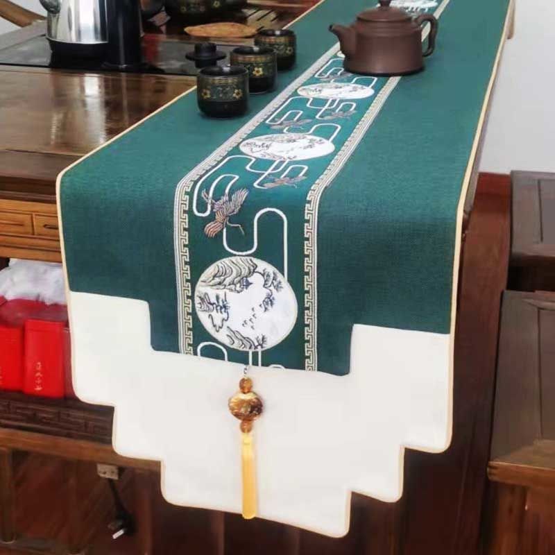 桌旗中式新g中式防水防滑大垫茶台茶桌餐桌电视柜盖布