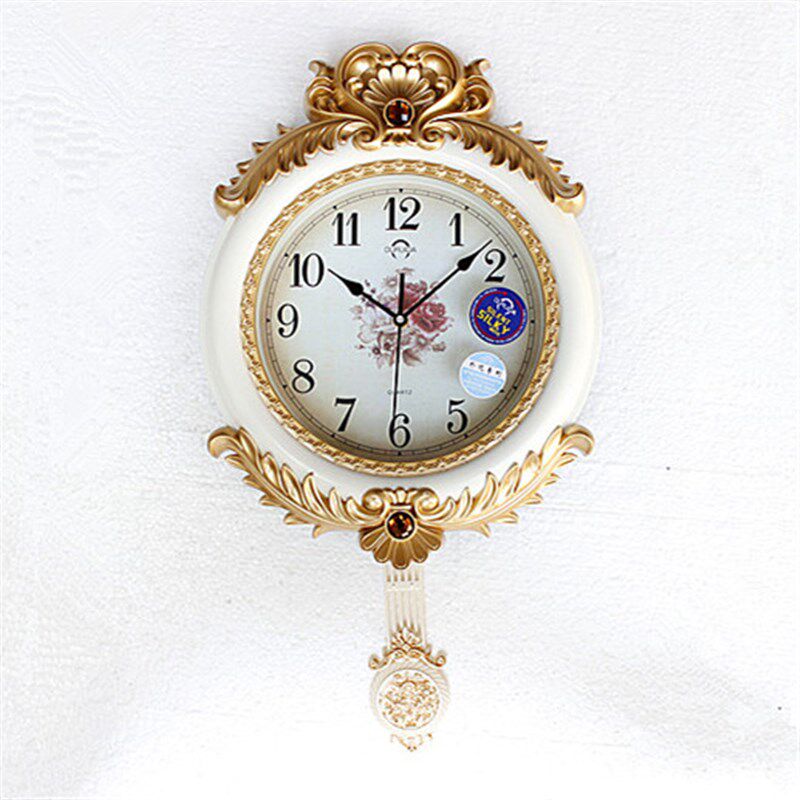 创意挂钟现代艺术钟表静音客厅时钟田园K欧式石英钟摇摆钟超大号