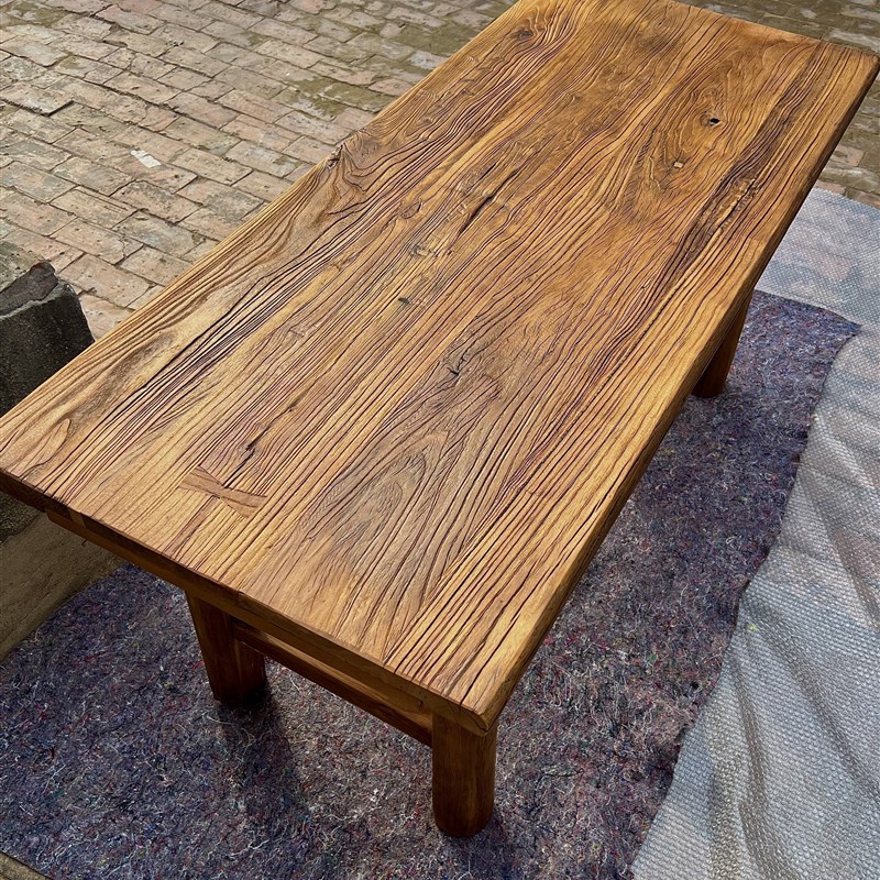 老榆木门板桌风化板旧木板旧吧C台实木原木怀旧茶台茶桌定制