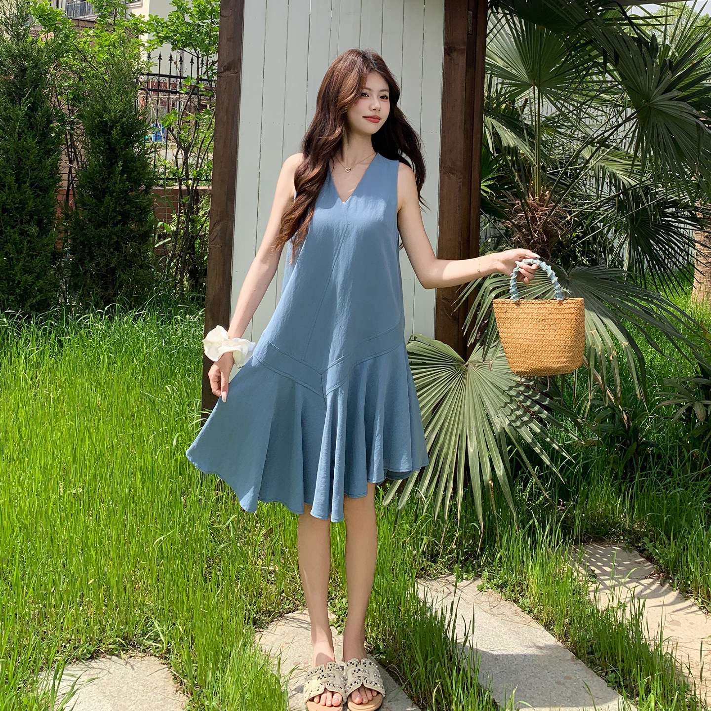 26年夏季新款-超美莱赛尔无袖鱼尾连衣裙ZB187-1017-P145-K238,女装连衣裙,浙宝187