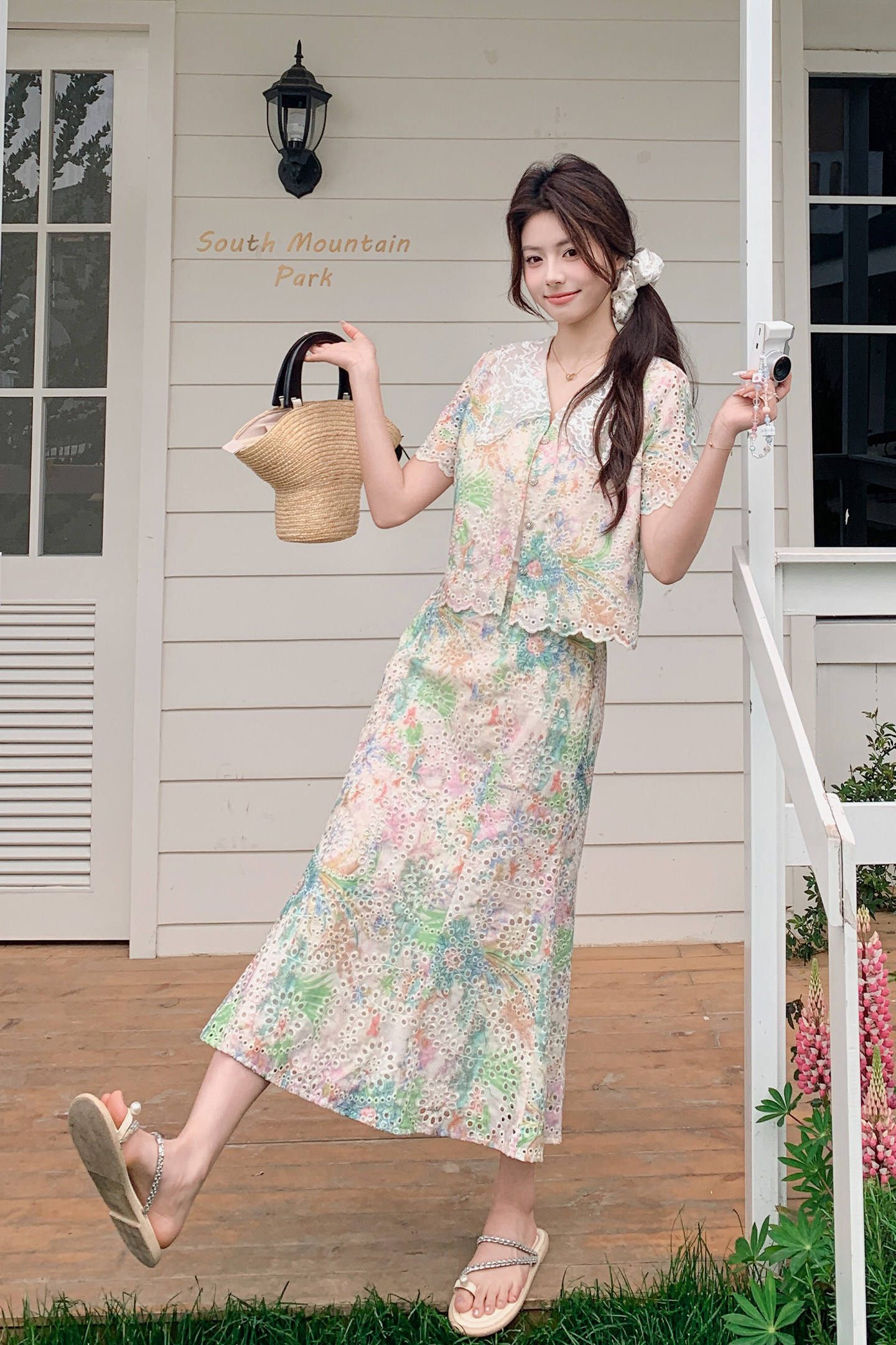 夏季新品-绿野仙踪显瘦蕾丝两件套裙装ZB187-1009-P155-K248,女装职业装,浙宝187