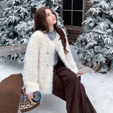 秋冬款新品-双排设计扣皮毛一体外套ZB187-150-P160-K238，女装皮草，浙宝187