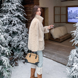 秋冬款新品-高级感立领皮毛一体外套ZB187-151-P180-K258，女装皮草，浙宝187