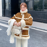 秋冬款新品-加厚可立领皮毛一体外套ZB187-115-P175-K239，女装皮草，浙宝187