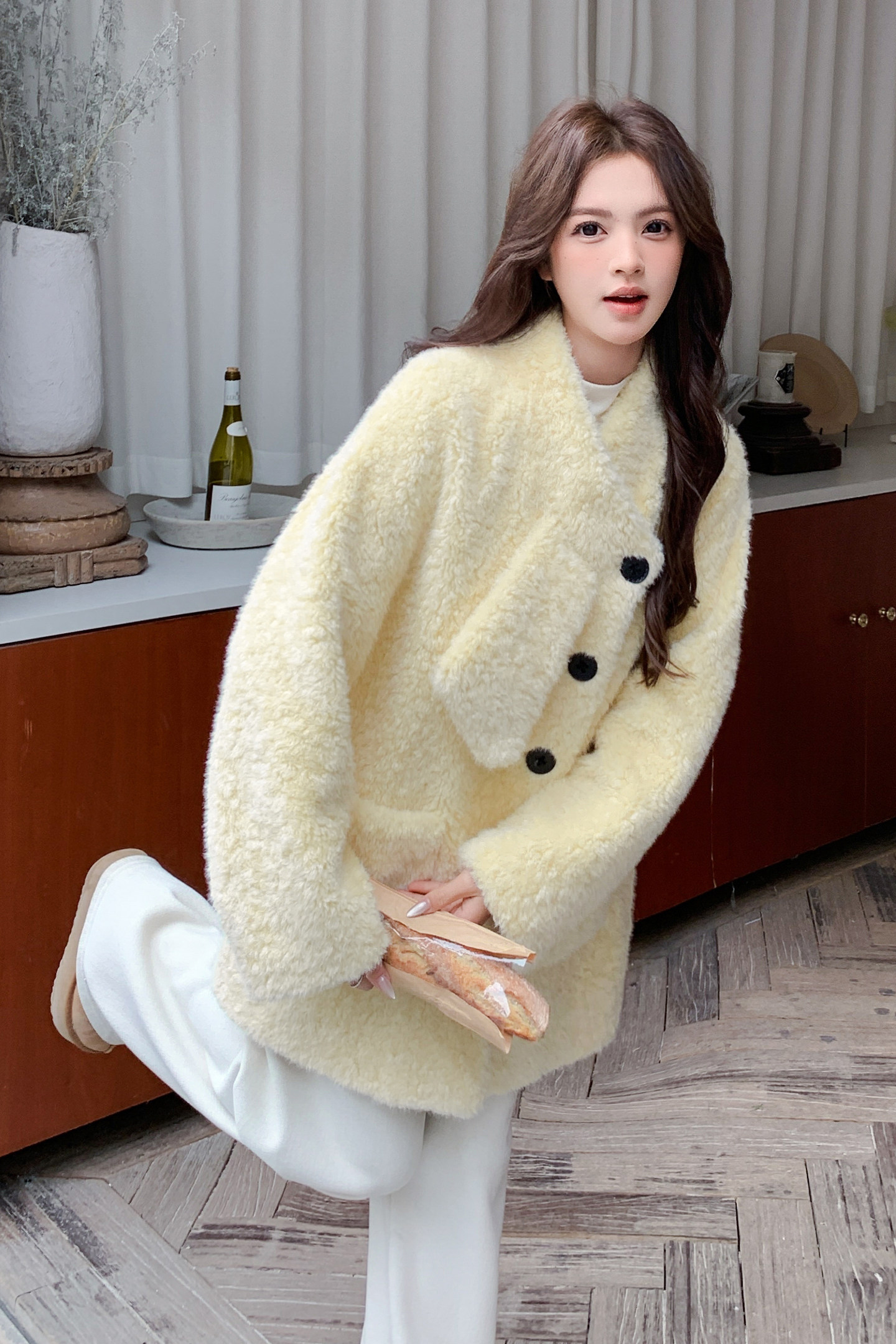 秋冬款新品-设计感黄色显白毛毛外套ZB187-136-P180-K258,女装皮草,浙宝187