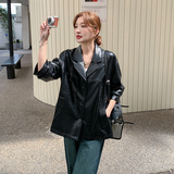 2025秋装新款-3013款-韩系甜酷宽松休闲皮衣外套P125-K195，女装皮衣，浙宝187