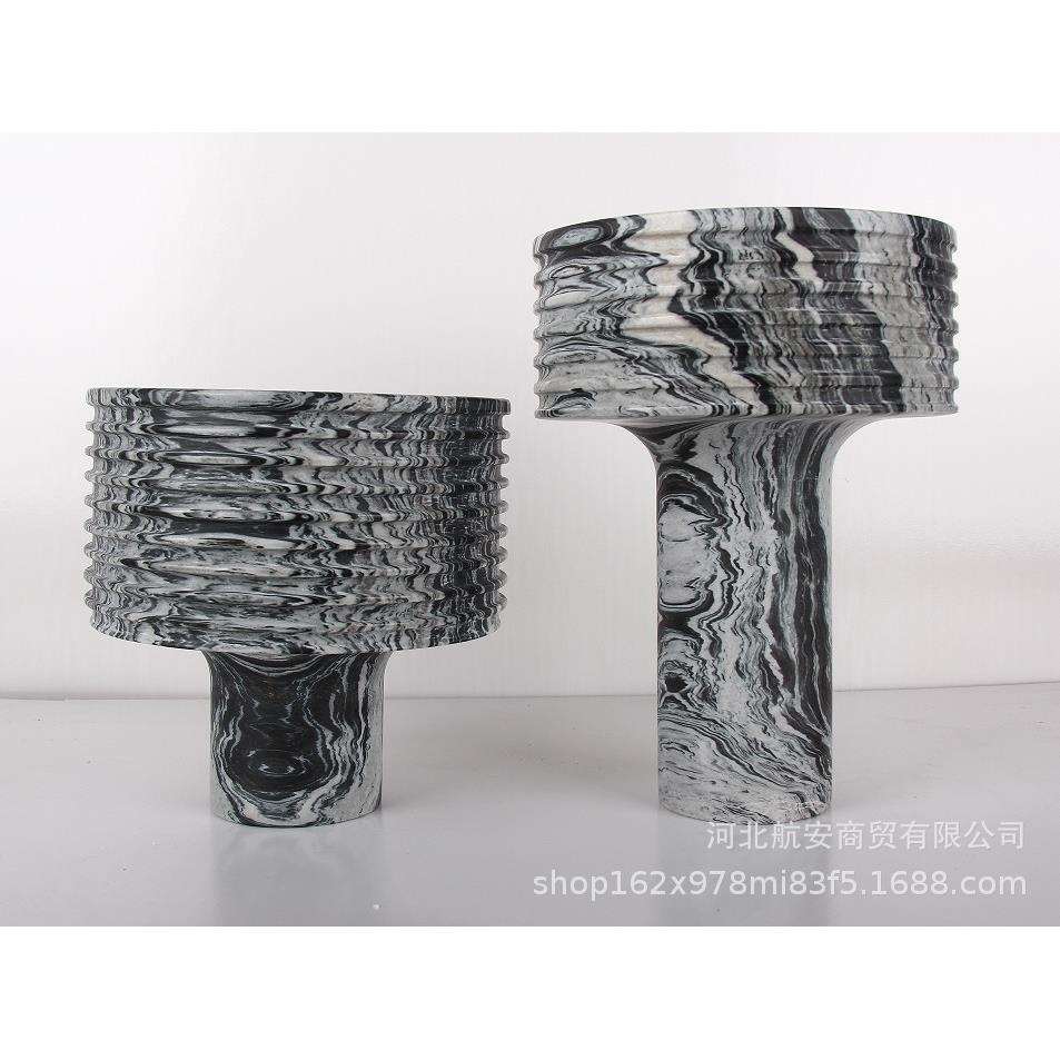 现代简约创意大理石花器花瓶样板房售楼处桌面茶几软装饰品工艺品