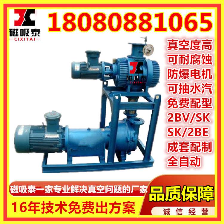 JZJ2B罗茨水环真空泵机组采矿业真空过滤150+2BV6131旁通管道型