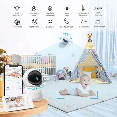 4.3寸双模婴儿监视器MY07baby monitor手机远程对讲宝宝看护器