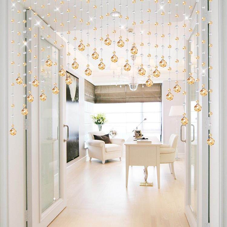 珠帘水晶隔断帘子门帘挂帘玄关家用装饰客厅卫生间卧室免打孔新款