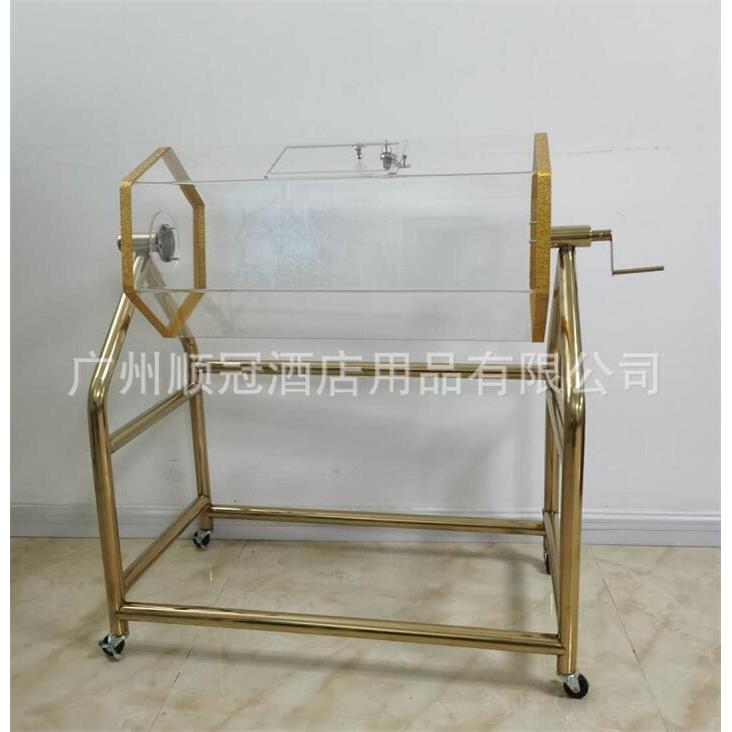加高亚克力透明抽奖箱庆典年会有手摇滚筒KTV摇奖箱晚会摸奖箱