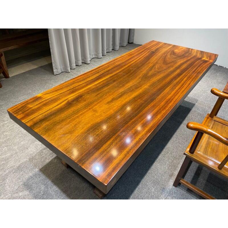 尺寸:215*90.5*8 奥坎实木大板原木茶台茶桌餐桌老板桌公桌