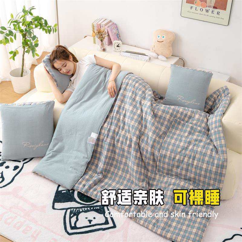 A类两用抱枕被水洗棉车载靠垫二合一办公室沙发午休折叠被子