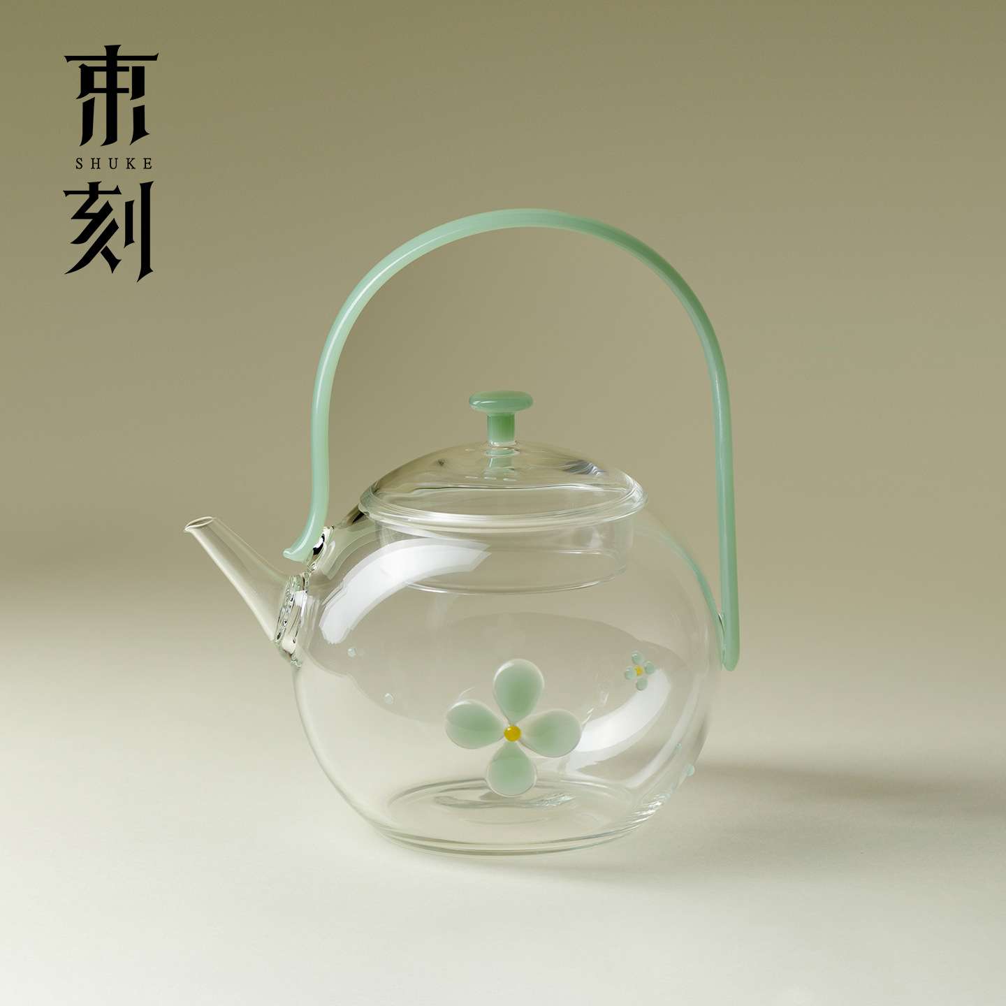 束刻  花屿耐热高硼硅提梁烧水壶高颜值大容量家用花茶煮茶泡茶壶