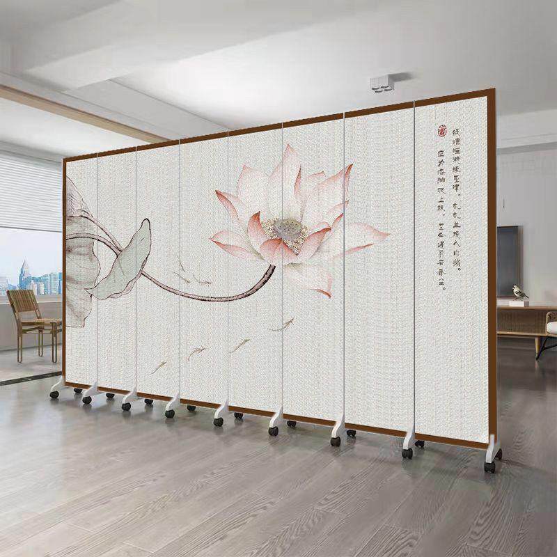 中式屏风隔断客厅遮挡卧室玄关可移动折叠墙办公室山水画仿古室内