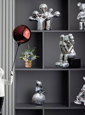 现代轻奢高档酒h柜书架办公桌装饰品摆件客厅电视柜玄关家居艺术