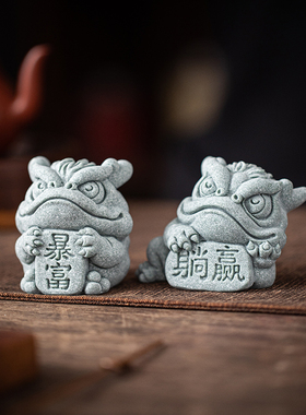 创意可爱个性招财暴富金蟾茶宠摆C件可养办公茶几桌面造景装饰品