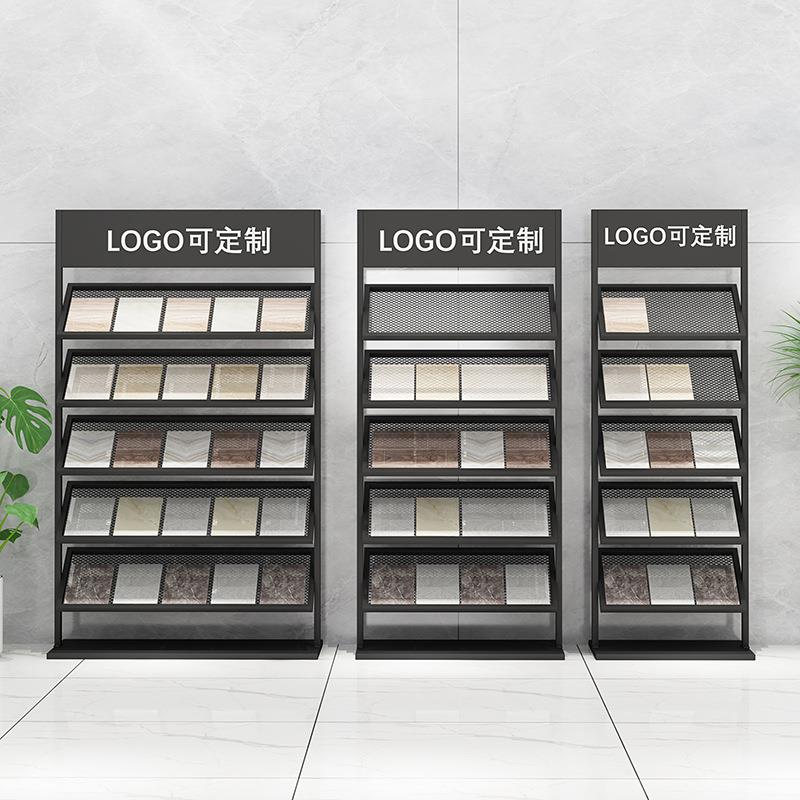 石英玻璃展架地砖石材摆放货架落地铝扣板立式样品瓷砖展示架橱柜