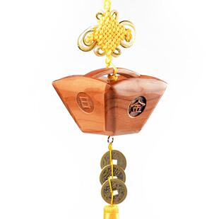桃木斗米斗升子挂件日进斗金仿古木质家居摆件客厅装饰木雕工艺品