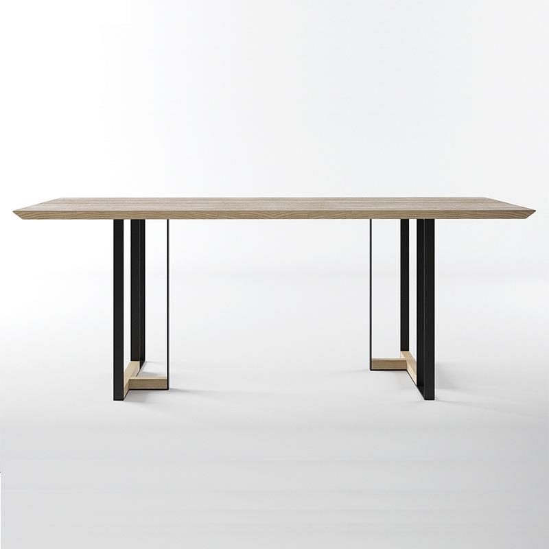 晋纳北欧极简实木办公桌会议桌书桌长桌长方形简约复古铁艺餐桌