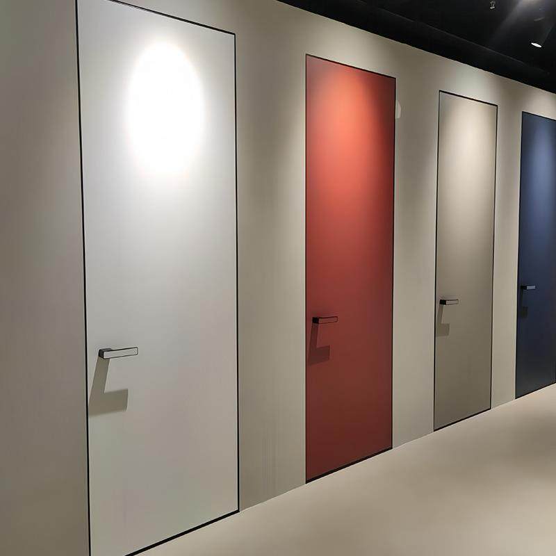 极简门铝木门室内隐形门窄边无框门卧室隐框门涂料门静音门