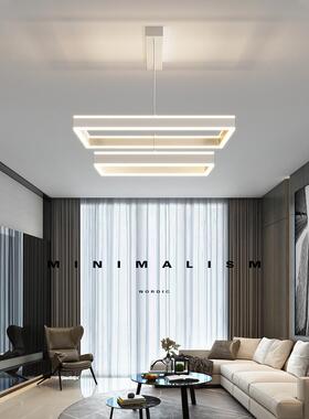 2024新款客厅吊灯现代简约大厅主灯北欧极简白色网红餐厅卧室灯具