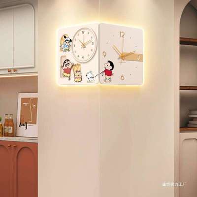 创意时钟壁灯古风转角艺术免打孔餐厅床头装饰画创意玄关极简沙发