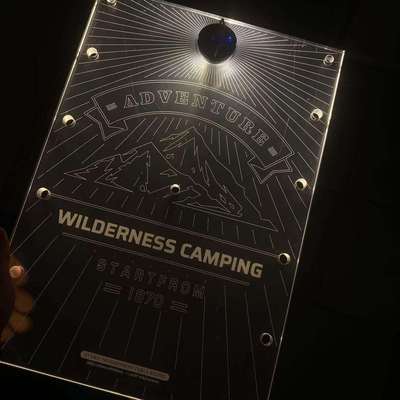 跨境 户外露营igt发光单元板GZ灯架透明亚克力38灯架便携新款山峰