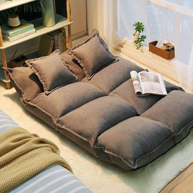 榻榻米懒人折叠沙发日式卧室阳台小户型双人地上可折叠沙发床两用