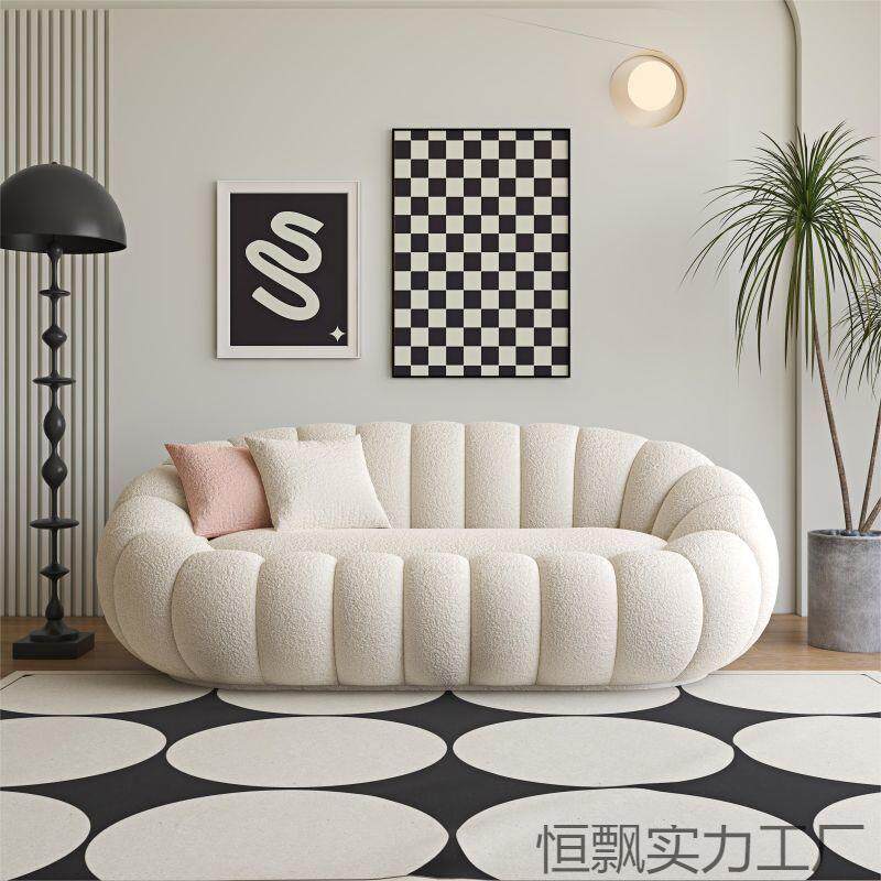 网红南瓜沙发可睡可躺客厅小户型休息沙发椅服装店接待区布艺沙发