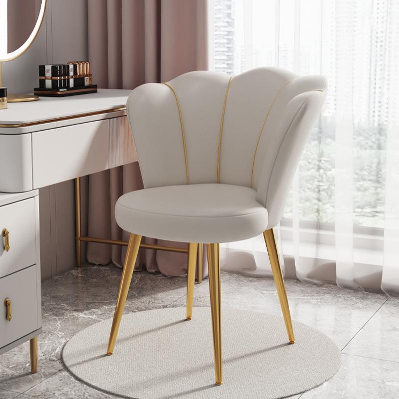 轻奢化妆椅子家用卧室梳妆台椅子化妆凳简约现代公主椅旋转花瓣椅