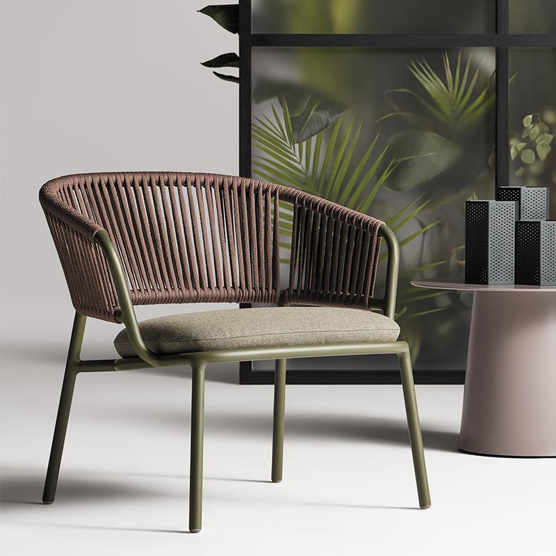 北欧露天藤编藤椅沙发圆桌组合户外单人桌椅花园庭院防水防晒室外