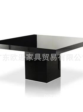 PVC贴黑色亚克力方形餐桌