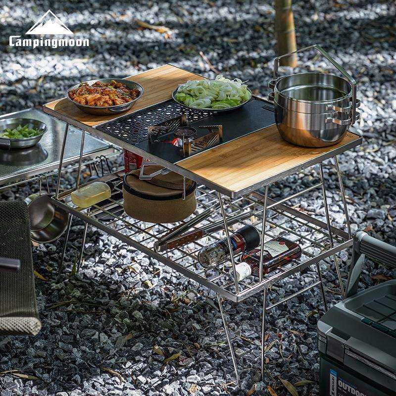 柯曼不锈钢户外双层茶桌烧烤桌露营场地架子野营桌折叠野餐桌,鲜花速递/花卉仿真/绿植园艺,割草机/草坪机,淘宝优惠券,粉丝福利购,淘宝优惠卷