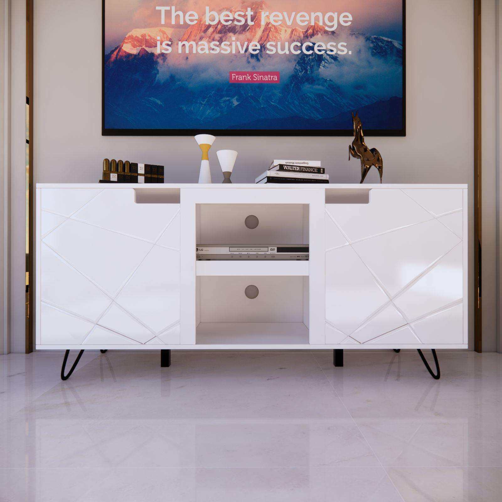 北欧电视柜现代简约时尚经济型高光泽大容量纯色电视柜