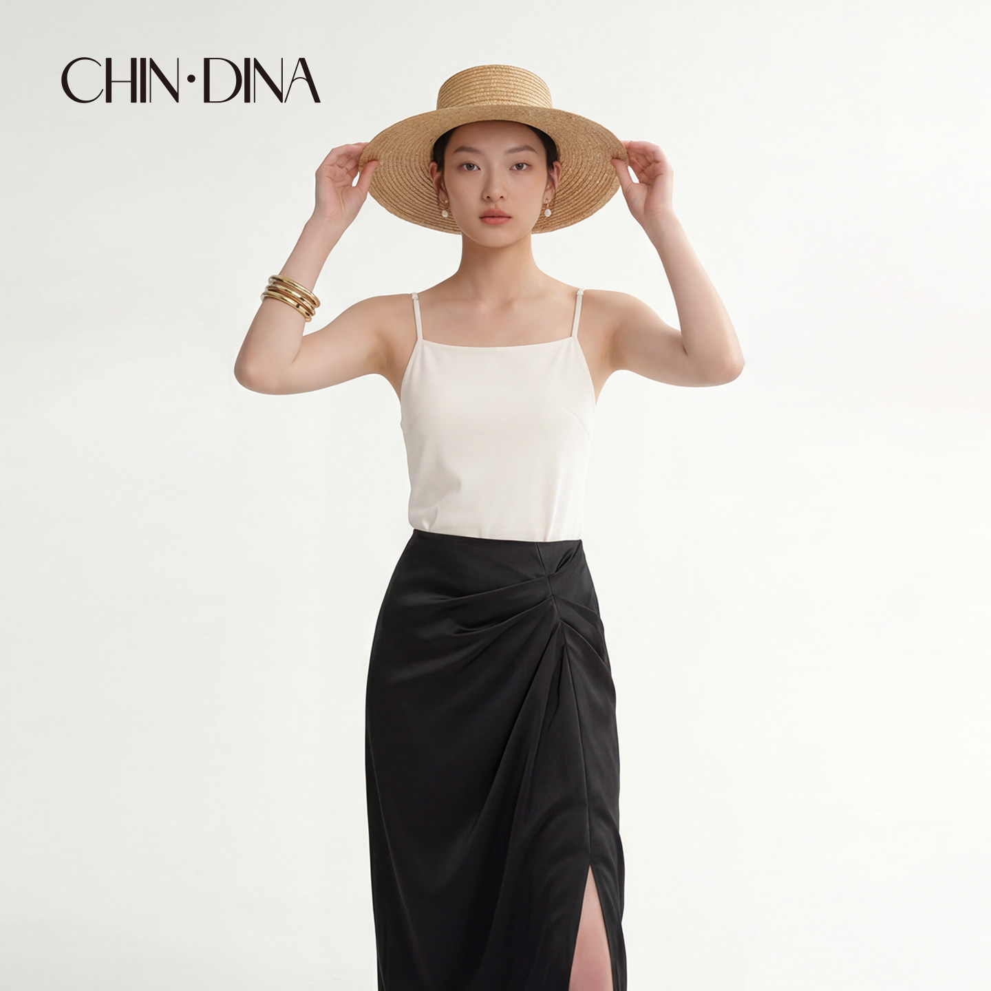 CHIN·DINA白色吊带背心女简约百搭高级感绝美外穿内搭抹胸上衣女