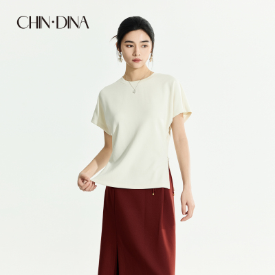 CHIN·DINA短袖T恤女2026新款夏淡人高知穿搭独特设计感气质上衣