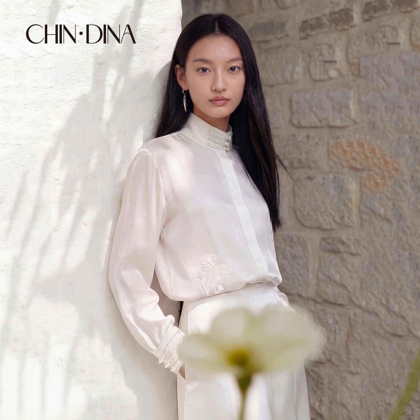 CHIN·DINA新中式长袖白色衬衫女款2026春装新款高级感巨好看上衣