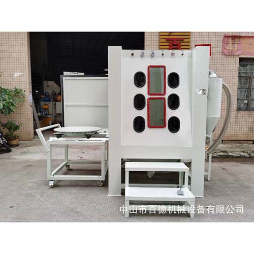 大型模具喷沙机推车转盘式手动喷砂机硅胶模具转台式喷砂机
