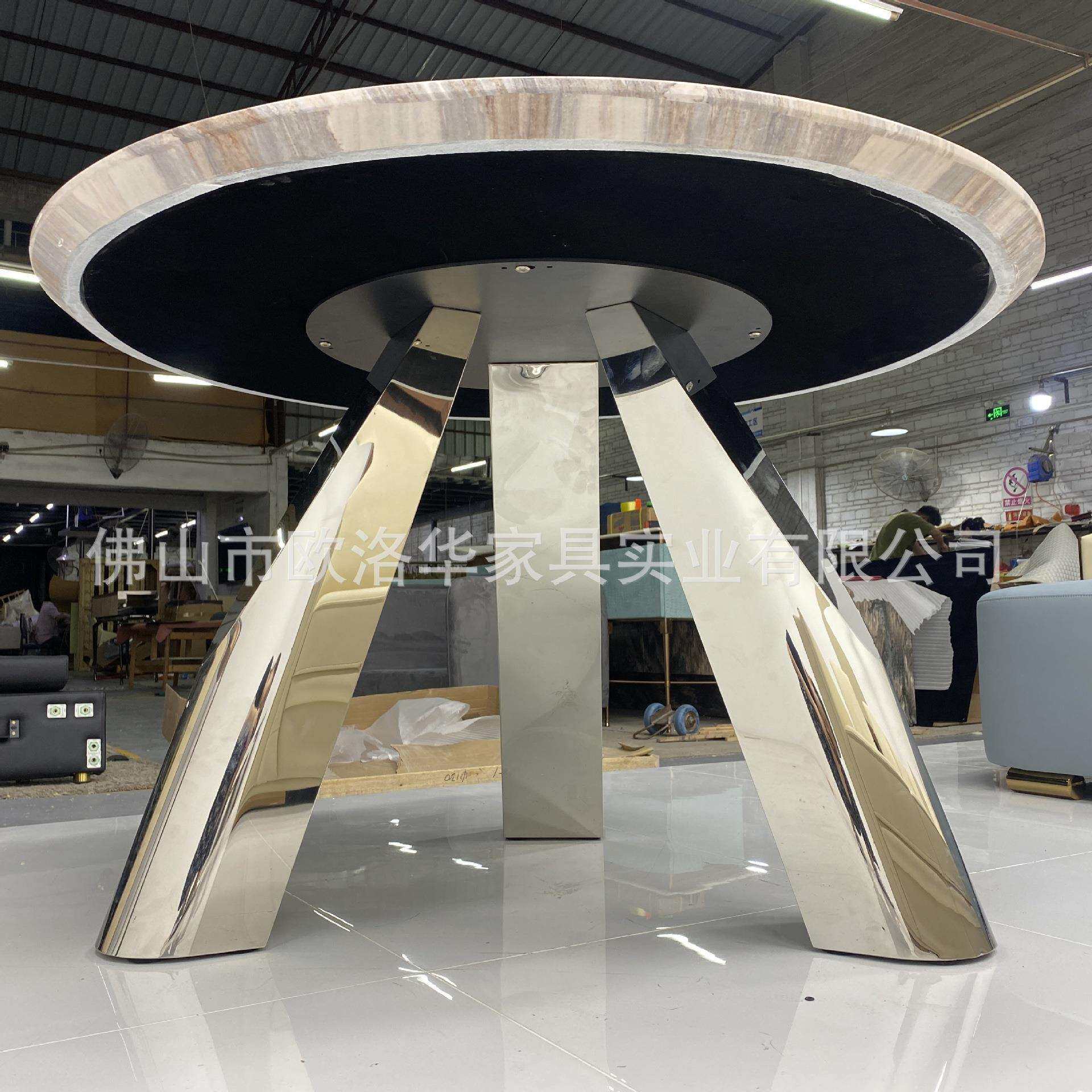 工厂直销大理石餐桌超纤皮餐椅整套家具意式轻奢餐桌椅尺寸