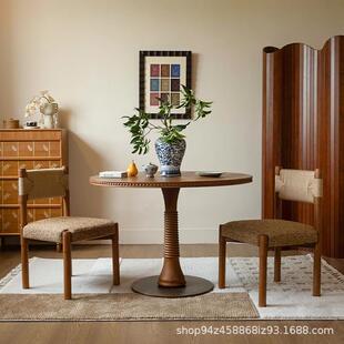 原宿林随时餐椅复古中古高级实木单椅小户型靠背椅客厅餐厅阳台